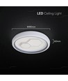 V-Tac 60W dekorativ LED-taklampa - Dämpbar, CCT, fjärrkontroll, vit/grå