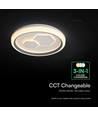 V-Tac 60W dekorativ LED-taklampa - Dämpbar, CCT, fjärrkontroll, vit/grå