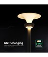 V-Tac 20W Lotus LED solcell trädgårdslampa - LiFePO4 batteri, 6000mAh, 3-i-1