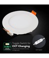V-Tac 6W rund LED infälld panel - Cree chip, CCT 3-i-1, 6 års garanti