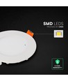 V-Tac 6W rund LED infälld panel - Cree chip, CCT 3-i-1, 6 års garanti