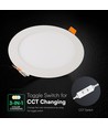 V-Tac 12W rund LED-infälld panel - CCT, Cree-chip, 6 års garanti