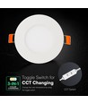 V-Tac 3W rund LED mini infälld panel - CCT, Cree-chip, 6 års garanti