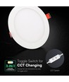 V-Tac 22W rund LED-infälld panel - CCT, Cree-chip, 6 års garanti