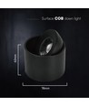 12W LED utanpåliggande spot - IP44, svart, CCT, Cree-chip