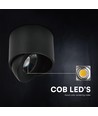 V-Tac 18W LED utanpåliggande spotlight - IP44, svart, CCT, Cree-chip