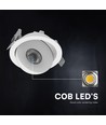 V-Tac 12W LED COB downlight CCT - IP44, Cree-chip, vit