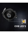 V-Tac 12W CCT LED downlight - IP44, svart, Cree chip