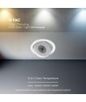 V-Tac 18W COB LED downlight - IP44, CCT, Cree-chip, vit, 6 års garanti
