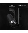 V-Tac 30W 3-fas zoombar skenspot - CCT, 25°-50°, svart