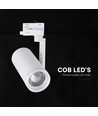V-Tac 30W 3-fas CCT skena spot - Zoombar 25°-50°, vit