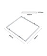 Infällnadsram för 60x60 LED-panel - Passar till Troldtekt utan anpassning, vit kant