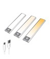 20cm 1,5W LED skåplampa med sensor - Silver, uppladdningsbar, IP20