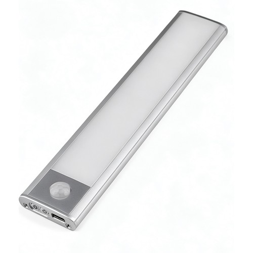 20cm 1,5W LED skåplampa med sensor - Silver, uppladdningsbar, IP20