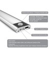 40cm 2W LED skåpbelysning med sensor - Silver, uppladdningsbar, IP20