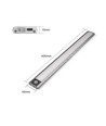 40cm 2W LED skåpbelysning med sensor - Silver, uppladdningsbar, IP20