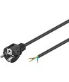 2 meter strömkabel - 250V, IP20 inomhus, Svart, Schuko-kontakt och kabeländhylsor för sammankoppling, 16A