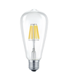 E27 6W LED-filamentlampa - ST64, 800lm, klart glas, 2700K, varmvit