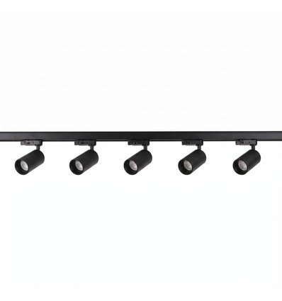 3-fas BASIC skensystem - 2m, svart, 5-spot, GU10, utan ljuskälla