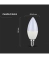 E14 4,5W LED kronljus - C37, Samsung LED-chip