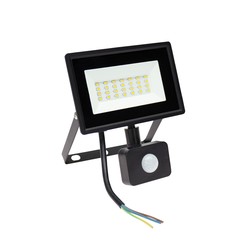 LED-strålkastare med sensor, 20W IP44 - 120x170x53mm SVART med PIR-sensor