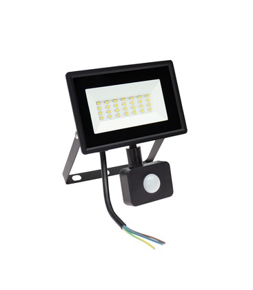 LED-strålkastare med sensor, 20W IP44 - 120x170x53mm SVART med PIR-sensor