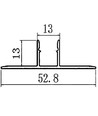 Aluprofil 13x13 til klinker/kakel - 2 meter, sort, inkl. svart cover