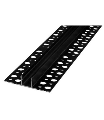 Aluprofil 13x13 til klinker/kakel - 2 meter, sort, inkl. svart cover