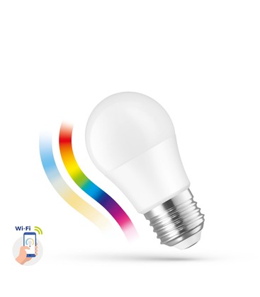 Outlet: LED P45 5W E-27 230 V RGB + CCT + DIMM WI-FI/BT Spectrum SMART