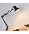 Klassisk svart arkitektlampa - Inkl. fot och bordsklämma, E27-sockel, utan ljuskälla