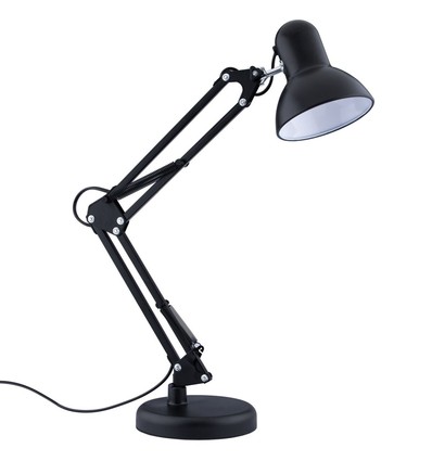Klassisk svart arkitektlampa - Inkl. fot och bordsklämma, E27-sockel, utan ljuskälla