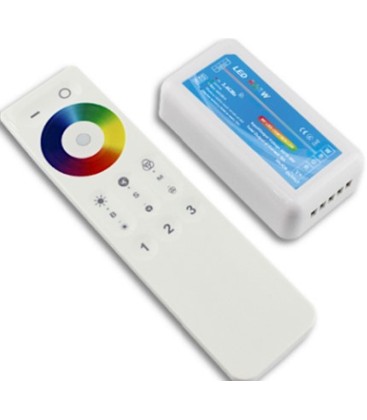 RGB+W controller med fjärrkontroll - RF trådlös, 12V (192W), 24V (384W)