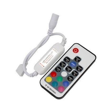 Mini RGB controller inkl. fjärrkontroll - 12V (72W), 24V (144W)