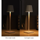 Uppladdningsbar bordslampa, trådlöst - Guld, IP54 utomhus bordslampa, touch dimbar