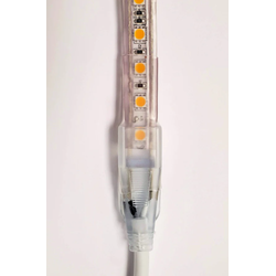 230V RGB Neon Flex LED strip Montering och tätning av 230V strip/neonflex - Med silikon och krympslang (kontakt och ändstycke)