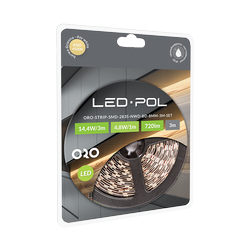 LED-POL Set med LED-list neutralvit 3m 60 LED/m, + Strömförsörjning