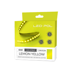 LED-POL LED-strip, 120 LED/m, 12V, 14,6W/m, IP20 10mm CITRONVUL 3 års garanti