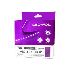 LED-POL LED-strip, 120 LED/m, 12V, 14,6W/m, IP20 10mm VIOLET 3 års garanti