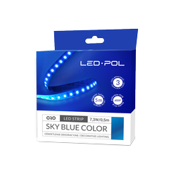 LED-POL LED-strip, 120 LED/m, 12V, 14,6W/m, IP20 10mm SKY BLUE 3 års garanti