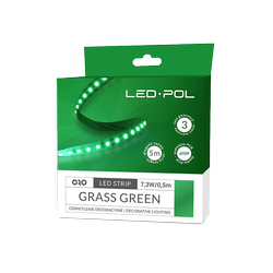 LED-POL Gräsgrön LED-strip - 120 LED/m, 12V, 14,6W/m, IP20