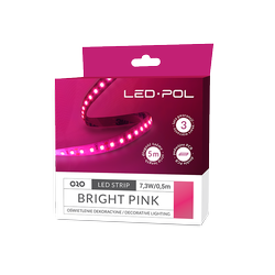 LED-POL LED-strip, 120 LED/m, 12V, 14,6W/m, IP20 10mm LJUSROSA 3 års garanti