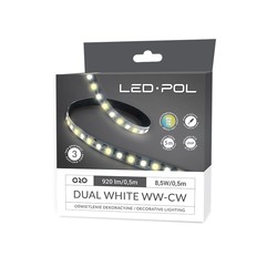 LED-POL LED-strip 120 LED/m WW-CW 2800-6500K, 12V, 17W/m, DUAL WHITE IP20 8mm 3 års garanti