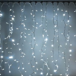 LED-belysning Lagertömning: 23 Watt LED Lysgardin Lyskæde - 1x1,5 meter, Kold Hvid, 150 Leder