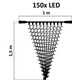 Outlet: 23 Watt LED Lysgardin Lyskæde - 1x1,5 meter, Kold Hvid, 150 Leder