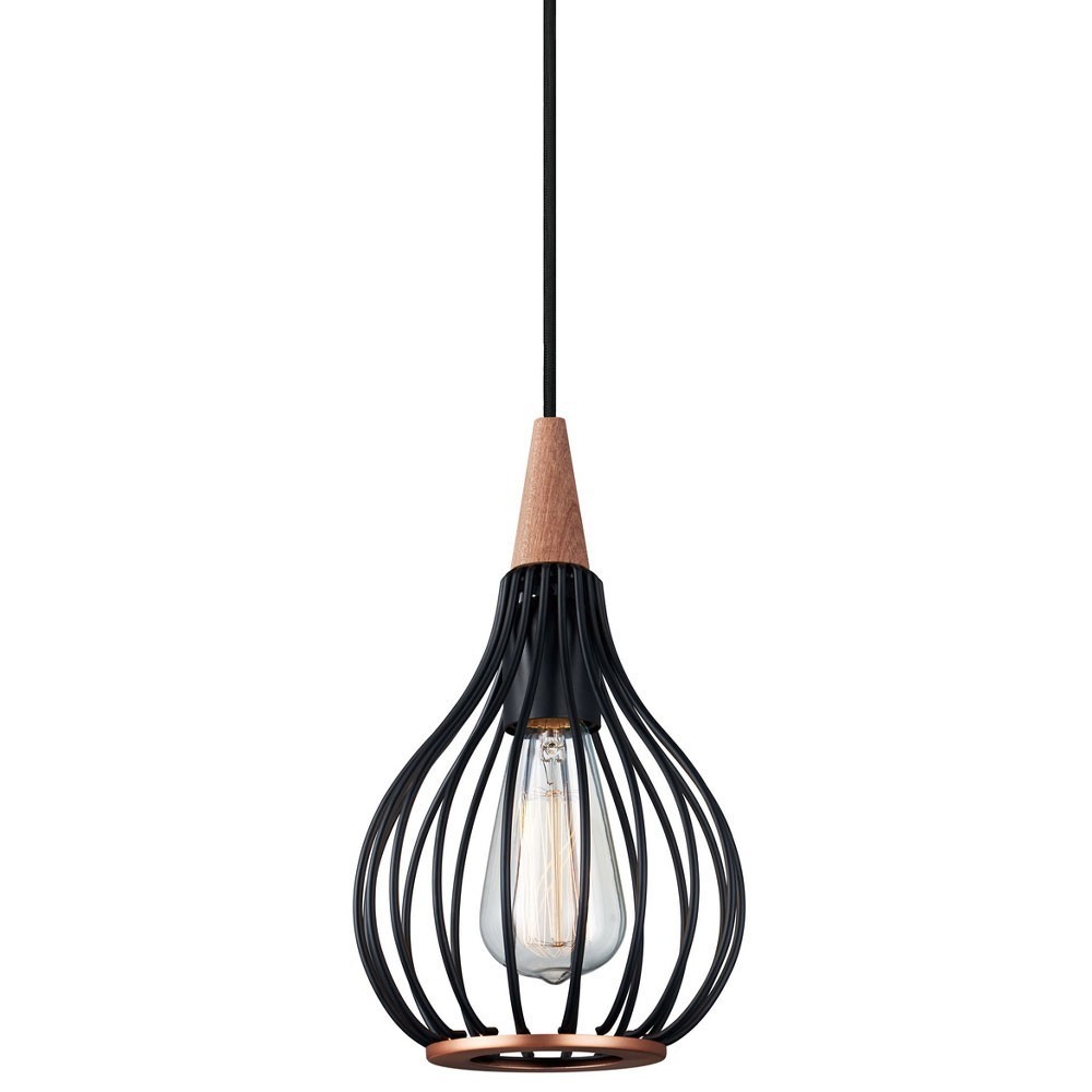 Outlet: Halo Design Drops Pendel Ø17 Svart/mörkt Tra
