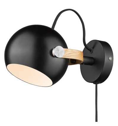 Halo Design - D.C Vägglampa Ø12 G9, svart / ek