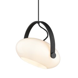  Outlet: Halo Design - D.C pendel Ø26 E27, Opal med ek-Svart