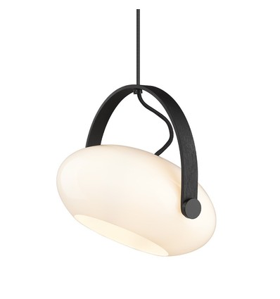 Outlet: Halo Design - D.C pendel Ø26 E27, Opal med ek-Svart