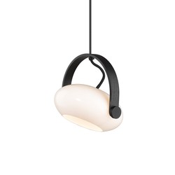 Designlampor Outlet: Halo Design - D.C pendel Ø18 G9, Opal med ek-Svart