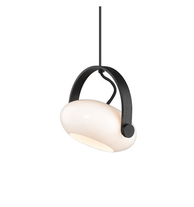 Outlet: Halo Design - D.C pendel Ø18 G9, Opal med ek-Svart